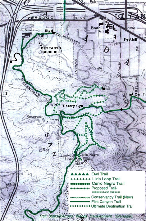 Cherry Canyon trail detail map